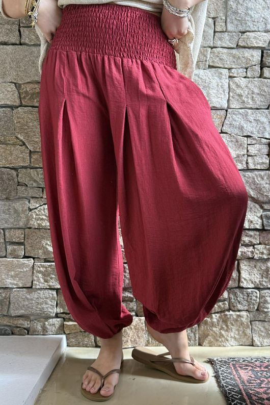 Basso Shirring Genie Pant Sangria